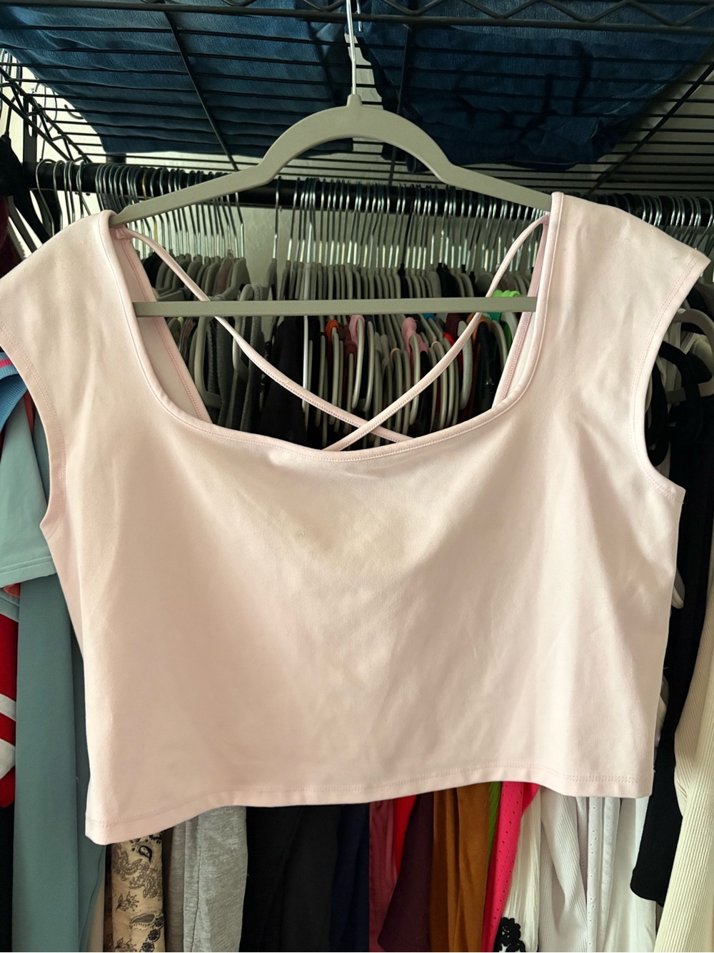 wild fable Light Pink Crisscross Back Crop Top
